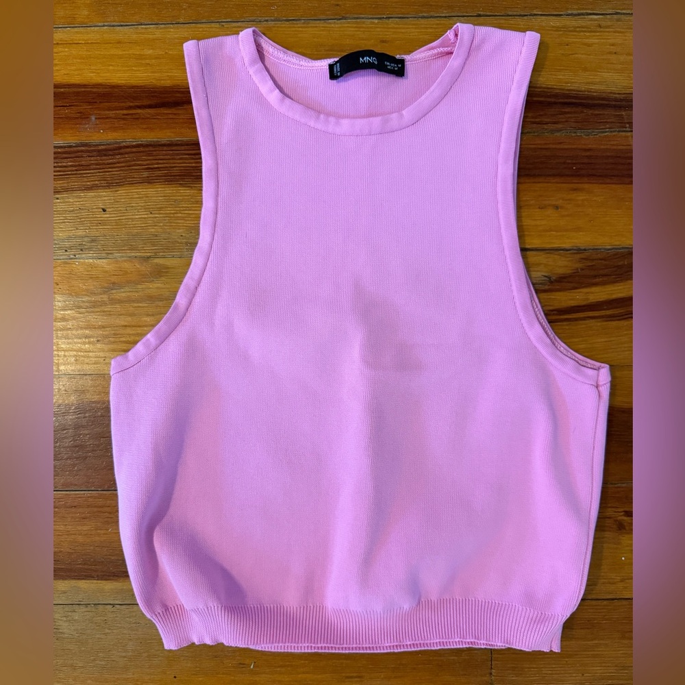 Mango Light Knit Pink Sleeveless Tank Top